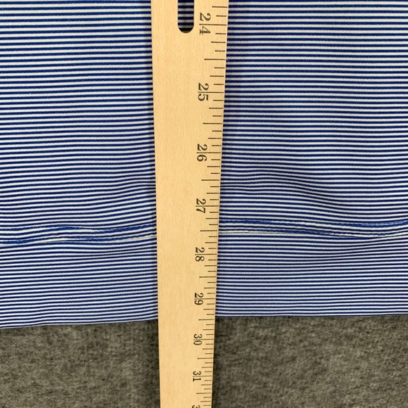 Peter Millar SMU Perth Men XL 1/4 Zip Pullover Sugar Stripe Performance Golf - Picture 9 of 12